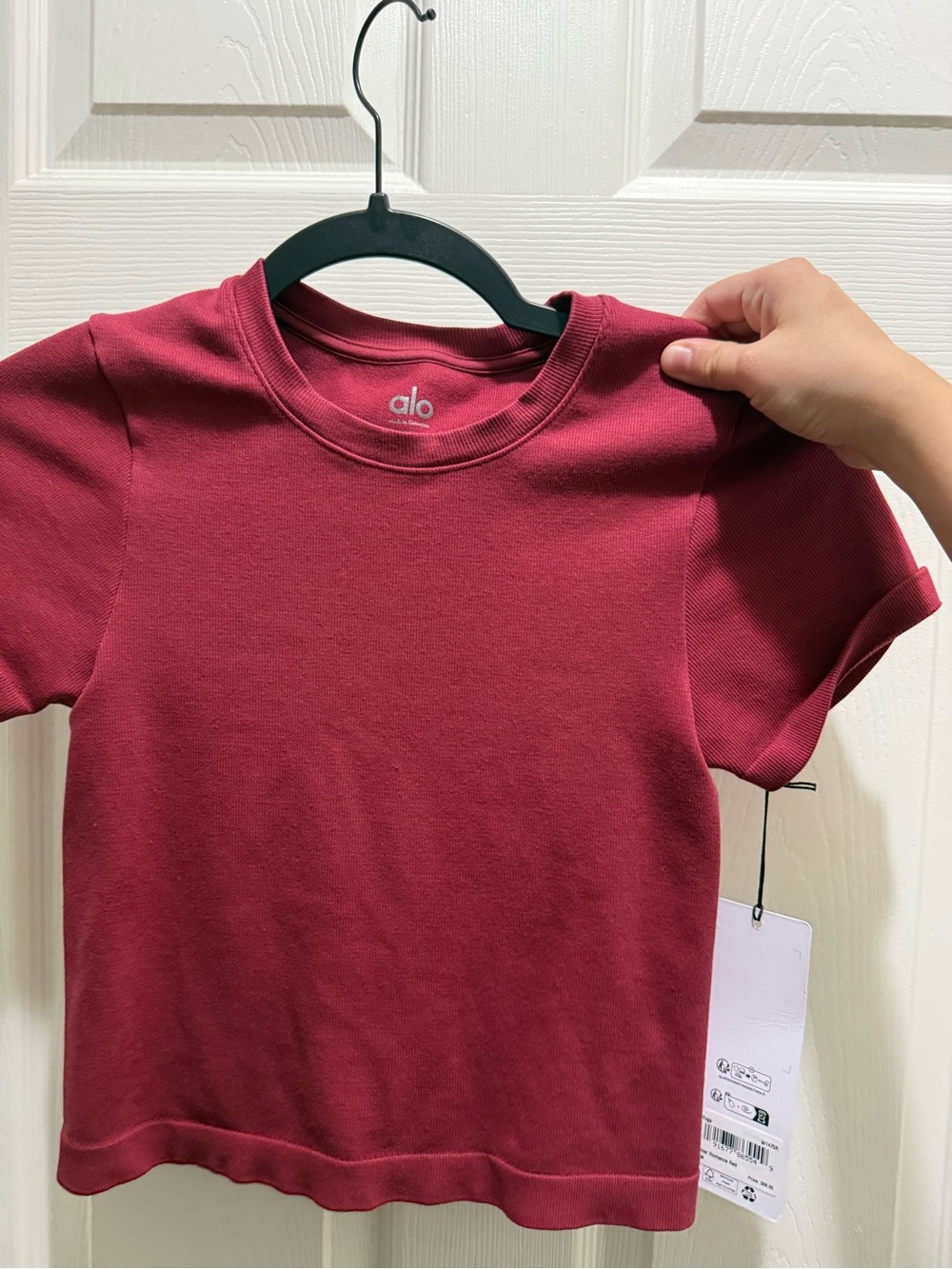 Alo seamless modal cropped shirt summer romance red - Picture 2 of 4